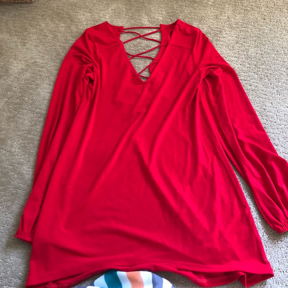 Red long sleeve shirt